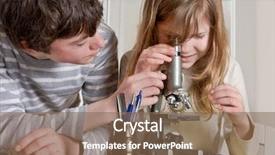  Presentation with teenagers - Audience pleasing presentation design consisting of teacher science - two teenagers helping each other backdrop and a violet colored foreground