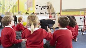  Presentation with school elementary - Colorful PPT theme enhanced with teacher teaching maths to elementary backdrop and a lemonade colored foreground