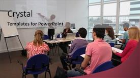  Presentation with training - Audience pleasing slide set consisting of teacher training - classroom backdrop and a light gray colored foreground