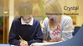  Presentation with elementary school career day and technology and black female teacher - Amazing slide deck having teacher with female pupil reading backdrop and a  colored foreground