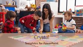  Presentation with maths - Slide set with teacher-with-group-of-boys background and a coral colored foreground