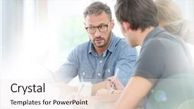  Presentation with public works students - Amazing slide deck having teacher with group of students backdrop and a sky blue colored foreground