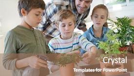  Presentation with biology - Cool new theme with teacher with kids in biology backdrop and a coral colored foreground