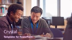  Presentation with teacher - Audience pleasing presentation theme consisting of teacher-with-mature-male-adult backdrop and a tawny brown colored foreground