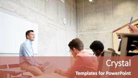  Presentation with high school students - Cool new presentation with teacher with papers at lecture backdrop and a  colored foreground