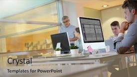  Presentation with apprenticeship - Amazing presentation theme having apprentice - teacher with students in apprenticeship backdrop and a coral colored foreground