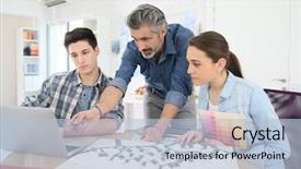  Presentation with diverse high school students - Amazing presentation having teacher with students in architecture backdrop and a light blue colored foreground