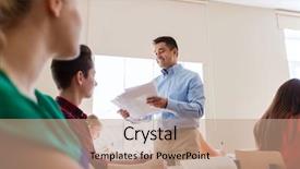  Presentation with learning - Cool new theme with teacher with test result backdrop and a coral colored foreground