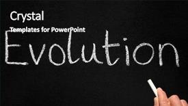  Presentation with evolution - Amazing presentation theme having teacher writing evolution backdrop and a black colored foreground