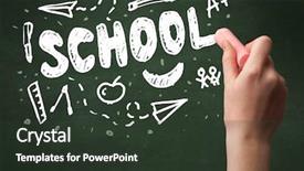  Presentation with school clean - Amazing slides having teacher writing school drawing children things on clean green chalkboard by hand backdrop and a tawny brown colored foreground