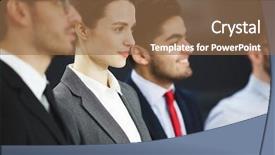  Presentation with congrats - Slide deck with teachers and dean during final background and a coral colored foreground