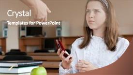  Presentation with teacher lesson plan - Presentation enhanced with teachers apple - teacher confiscates mobile phone background and a coral colored foreground