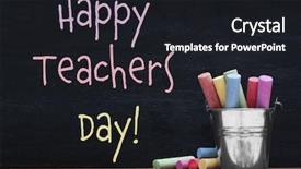  Presentation with chalkboard - Beautiful slides featuring teachers day concept text backdrop and a  colored foreground