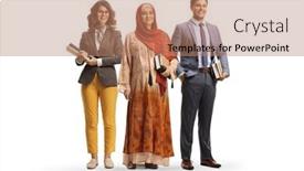  Presentation with teachers - Theme with teachers-from-different-ethnicity-holding background and a  colored foreground