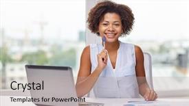  Presentation with learning technology - Beautiful slides featuring teachers learning - education business and technology concept backdrop and a coral colored foreground