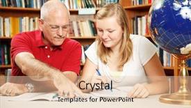  Presentation with father teaching children - PPT theme consisting of teachers parents - father or teacher helping teen background and a lemonade colored foreground