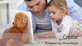  Presentation with big fat belly girl - Slide deck having teachers parents - young girl playing with her background and a mint green colored foreground