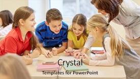  Presentation with team kids - Amazing presentation having teachers team - education elementary school learning backdrop and a  colored foreground