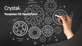  Presentation with hand holding colorful brain sketch - Audience pleasing slides consisting of teaching adults process - female hand holding white chalk backdrop and a  colored foreground