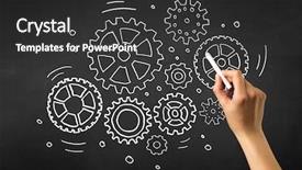  Presentation with chalk - Audience pleasing theme consisting of teaching adults process - female hand holding white chalk backdrop and a  colored foreground