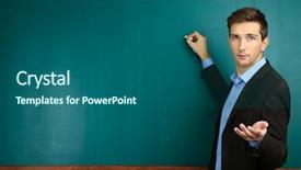  Presentation with chalkboard - PPT layouts with soap bubbles on a white background close-up background and a light blue colored foreground