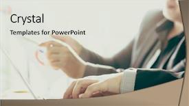  Presentation with meeting - Presentation theme featuring teaching effects - business people meeting at office background and a white colored foreground