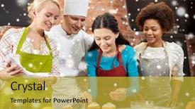  Presentation with cooking chef - PPT layouts featuring teaching effects - cooking class culinary bakery food background and a  colored foreground