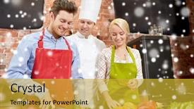  Presentation with gardening healthy food cooking - PPT layouts featuring teaching effects - cooking class culinary food background and a  colored foreground