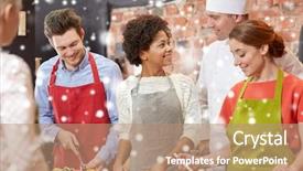  Presentation with cooking chef - Colorful PPT theme enhanced with teaching effects - cooking class culinary food backdrop and a  colored foreground