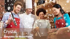  Presentation with gardening healthy food cooking - Amazing slide deck having teaching effects - cooking class culinary food backdrop and a  colored foreground