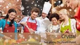  Presentation with gardening healthy food cooking - Cool new slide deck with teaching effects - cooking class culinary food backdrop and a  colored foreground