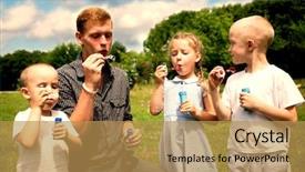  Presentation with vintage retro - Cool new presentation theme with teaching effects - elder brother teaches the younger backdrop and a  colored foreground