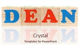  Presentation with alphabet - Cool new presentation theme with teaching english grammar - dean word formed by colorful backdrop and a cream colored foreground