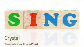  Presentation with sing - Audience pleasing PPT layouts consisting of teaching english grammar - sing word formed by colorful backdrop and a cream colored foreground