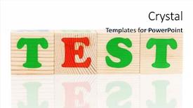  Presentation with test - Theme with teaching english grammar - test word formed by colorful background and a pink colored foreground