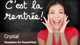  Presentation with french language - Amazing PPT layouts having teaching french language or university backdrop and a tawny brown colored foreground