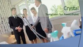  Presentation with teaching - Audience pleasing theme consisting of teaching how to clean backdrop and a soft green colored foreground