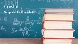  Presentation with book holy bible table - Presentation theme enhanced with teaching maths - books on wooden table background and a ocean colored foreground