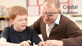  Presentation with pupil - Amazing slides having teaching maths - male pupil studying in classroom backdrop and a lemonade colored foreground