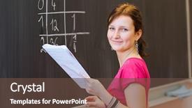  Presentation with young college student diagnosis of sti - Presentation theme consisting of teaching maths - pretty young college student background and a tawny brown colored foreground