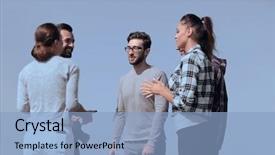  Presentation with problem statement problems and solutions - PPT theme enhanced with teaching methods - group of students discussing their background and a light blue colored foreground