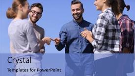  Presentation with problem statement problems and solutions - Slide deck featuring teaching methods - group of students discussing their background and a teal colored foreground