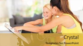  Presentation with guitar - Presentation with teaching music - young preteen girl having guitar background and a yellow colored foreground