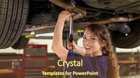  Presentation with cnc machine - Amazing PPT theme having teaching operators - engineer training apprentices on cnc backdrop and a  colored foreground