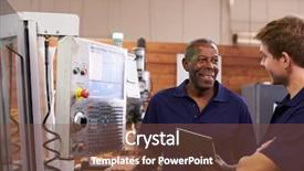  Presentation with cnc machine - Presentation theme consisting of teaching operators - engineer training male apprentice background and a  colored foreground