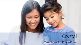 Presentation with school family - PPT layouts featuring teaching parents - family children education school background and a light blue colored foreground