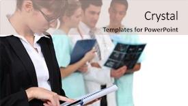  Presentation with workplace safety hospital - Colorful presentation enhanced with teaching physicians - staff in hospital backdrop and a soft green colored foreground