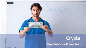  Presentation with whiteboard - Cool new PPT theme with teaching physicians - young male doctor in front backdrop and a teal colored foreground