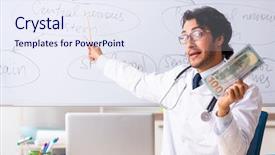  Presentation with doctor - Beautiful presentation featuring teaching physicians - young male doctor neurologist backdrop and a sky blue colored foreground