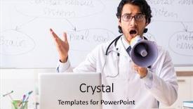  Presentation with ethical doctor - Slide set consisting of teaching physicians - young male doctor neurologist background and a lemonade colored foreground